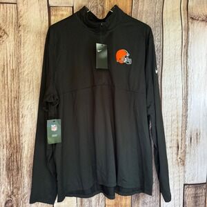 Nike Pullover Cleveland Browns 1/4 Zip Black Athleisure NFL Football XXL NWT